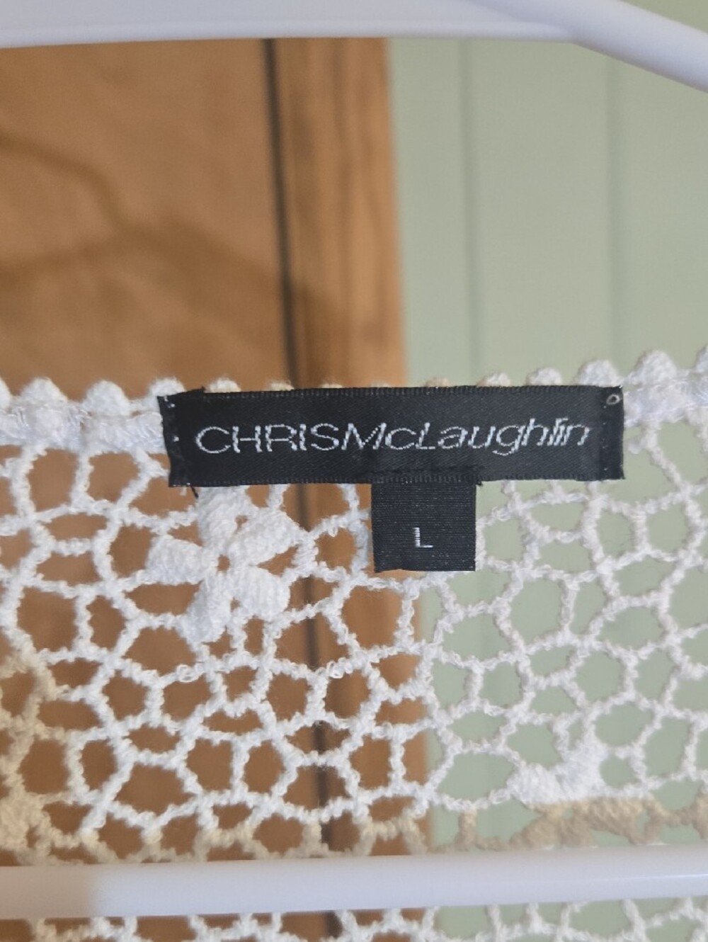 Chelsea & Violet White Crochet Open-Front Cardigan Shrug - Picture 2 of 4